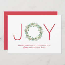 Cartão De Festividades Joy Wreath Elegant Business Natal