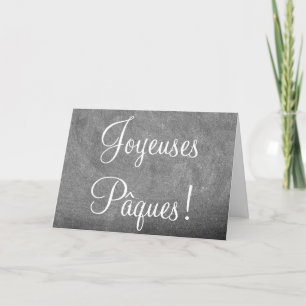 Cartão De Festividades Joyeuses Pâques Felz pascoa francês Chalkboard