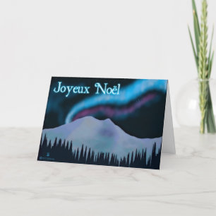 Cartão De Festividades Joyeux Noёl - Blue Aurora