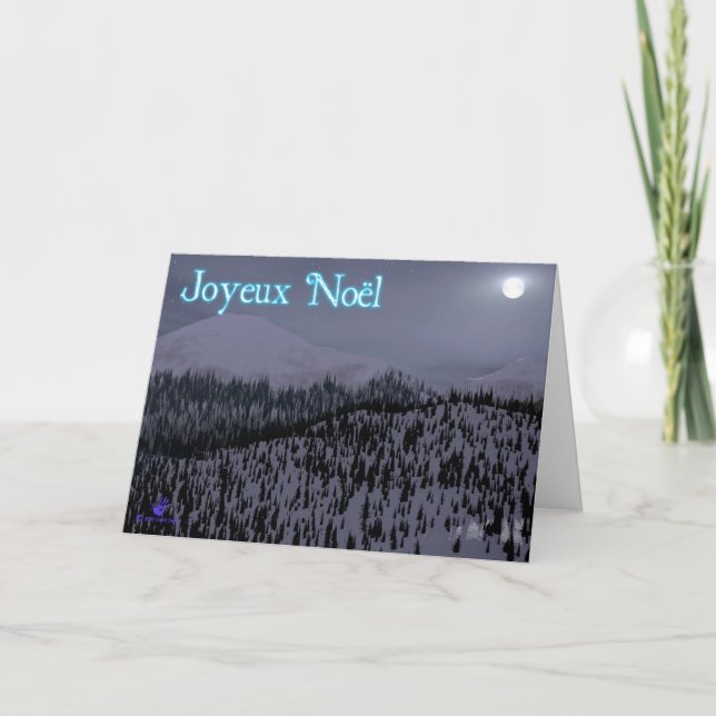 Cartão De Festividades Joyeux Noёl - Cold Night In Idaho (Frente)