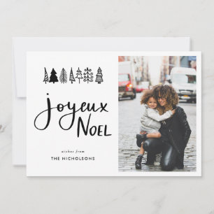 Cartão De Festividades Joyeux Noel Casual Script Foto de Natal