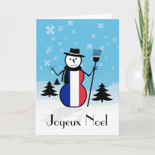 Cartão De Festividades Joyeux Noel Felry Natal Francês Snowman França