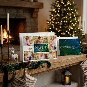 Cartão De Festividades Joyeux Noel French Modern Christmas Photo Collage
