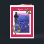 Cartão De Festividades Joyeux Noel ilustra Paris<br><div class="desc">cartão postal de paris, joyeux noel, feliz saudações de natal em francês, encantem seus entes queridos com miras encantadoras de paris com layout de álbum, pintura original e foto digital de judithchengart</div>