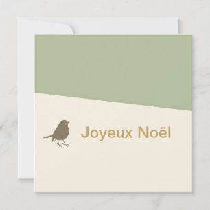 Cartão De Festividades Joyeux Noel Little Bird Snow Christmas