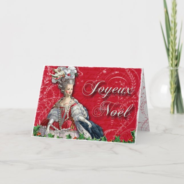 Cartão De Festividades Joyeux Noel Marie Antoinette Christmas (Frente)