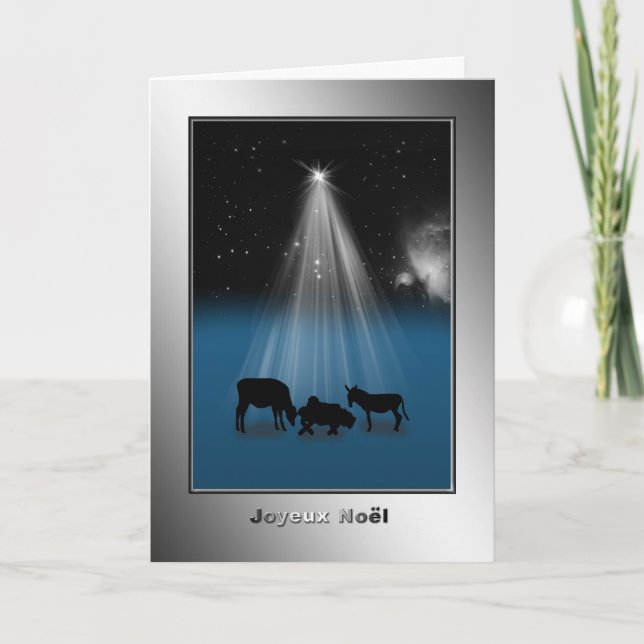 Cartão De Festividades Joyeux Noël, “Merry Christmas,” French Card (Frente)