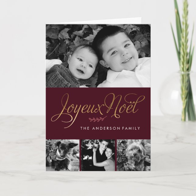 Cartão De Festividades Joyeux Noel Natal Francês (Frente)