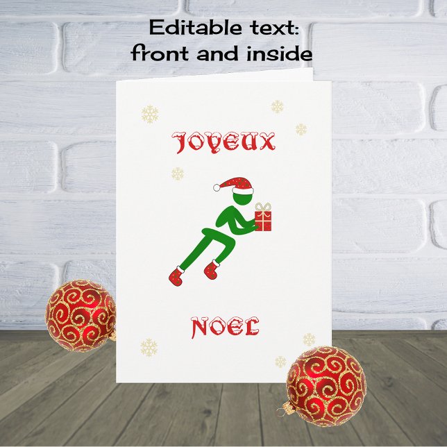 Cartão De Festividades Joyeux Noel natal runner língua francesa (Criador carregado)