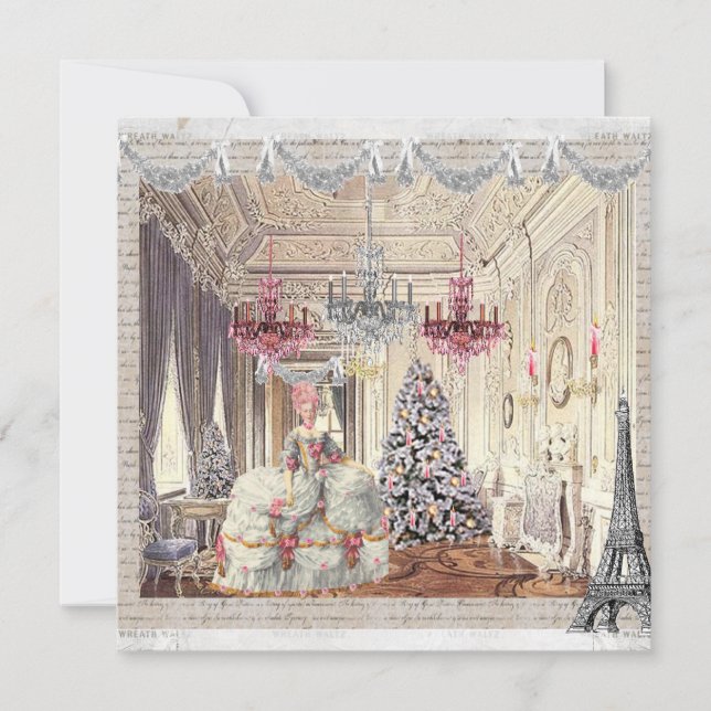 Cartão De Festividades Joyeux Noel Palace de Versailles ~Marie Antoinette (Frente)