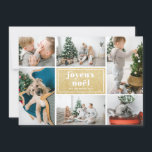 Cartão De Festividades Joyeux Noël Typografia Glitter Photo Collage<br><div class="desc">Joyeux Noël! Envie desejos de férias e saudações com este cartão de férias moderno e elegante. Apresenta uma tipografia retrô ousada com fundo de falso brilho. Personalize adicionando suas fotos favoritas,  saudações,  nomes e outros detalhes. Os textos são perfeitamente editáveis. Disponível como cartão plano,  cartão dobrado e cartão postal.</div>