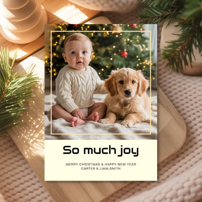 Cartão De Festividades Joyful Baby & Pet Holiday christmas card (Criador carregado)
