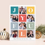 Cartão De Festividades Joyful Christmas Festive Colors 6 Photo Collage<br><div class="desc">Sending your greetings of the season with this "Modern Joyful Christmas Festive Colors 6 Photo Collage Holiday Card". (1) For further customization, please click the "customize further" link and use our design tool to modify this template. (2) If you prefer Thicker papers / Matte Finish, you may consider to choose...</div>