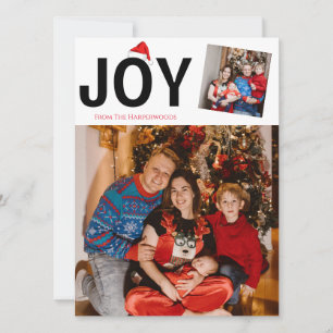Cartão De Festividades Joyful Elegant moderna Duas fotos da família natal