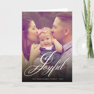 Cartão De Festividades Joyful Flourish Script Calligraphy Elegant Photo