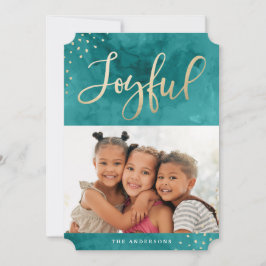 Cartão De Festividades Joyful Gold | Holiday Photo Card