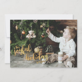 Cartão De Festividades Joyful Holiday Season Gold