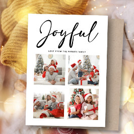 Cartão De Festividades Joyful Minimalist | Colagem de Fotografias no Nata