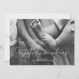 Cartão De Festividades Joyful minimalista deseja sobrepor a foto