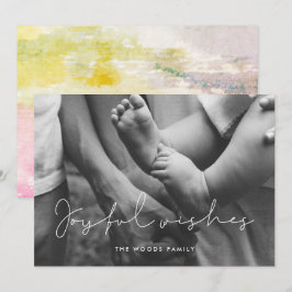 Cartão De Festividades Joyful minimalista deseja sobrepor a foto