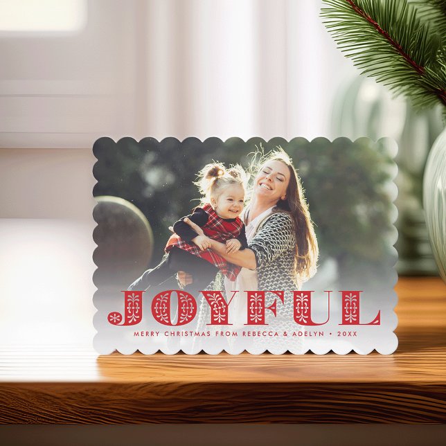 Cartão De Festividades Joyful Moment | Holiday Photo Card (Criador carregado)