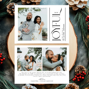 Cartão De Festividades Joyful New Photo Primeiro Natal Casado