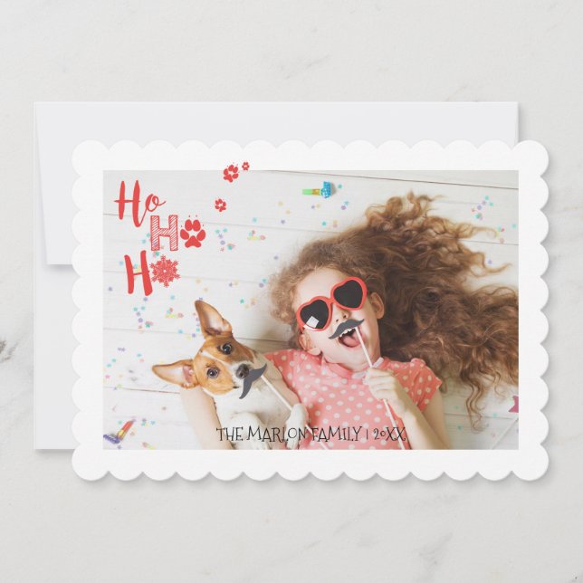 Cartão De Festividades Joyful Paws Holiday Pet Photo (Frente)