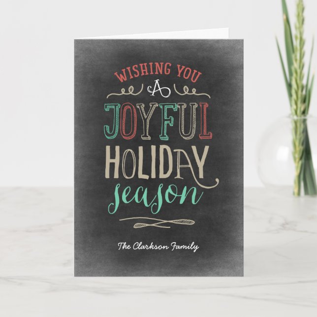 Cartão De Festividades Joyful Season Holiday Greeting Card (Frente)