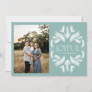 Cartão De Festividades Joyful Spruce Frame Teal