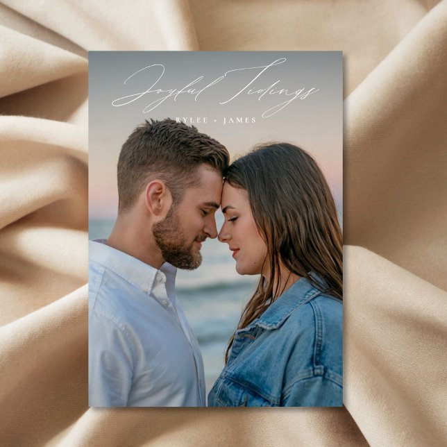 Cartão De Festividades Joyful Tidings - Nova Foto de Natal (Criador carregado)