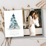 Cartão De Festividades Joyful Watercolor Pine Christmas Tree Fotografia G<br><div class="desc">Se precisar de mais alguma personalização,  por favor,  sinta-se à vontade para me enviar uma mensagem em yellowfebstudio@gmail.com.</div>