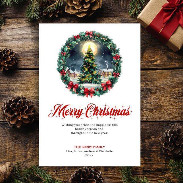Cartão De Festividades Joyful winter scene Christmas greeting card (Joyful winter scene Christmas greeting card

)