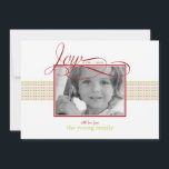 Cartão De Festividades Joyful Wishes Christmas/ Holiday Photo Card<br><div class="desc">Send out your warmest holiday wishes with these sweet and modern Joyful Wishes holiday photo cards from Berry Berry Sweet.</div>