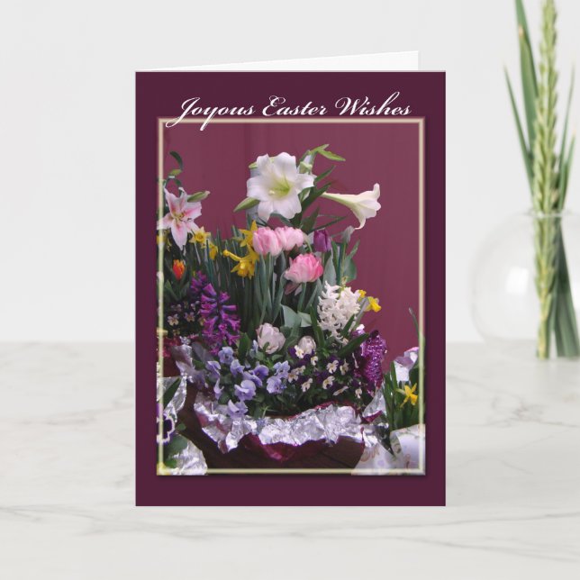 Cartão De Festividades Joyous Easter Greeting Card - Floral Bouquet (Frente)