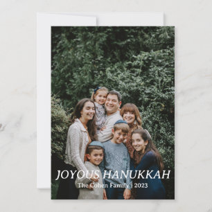 Cartão De Festividades Joyous Hanukkah Foto simples da família Hanukkah