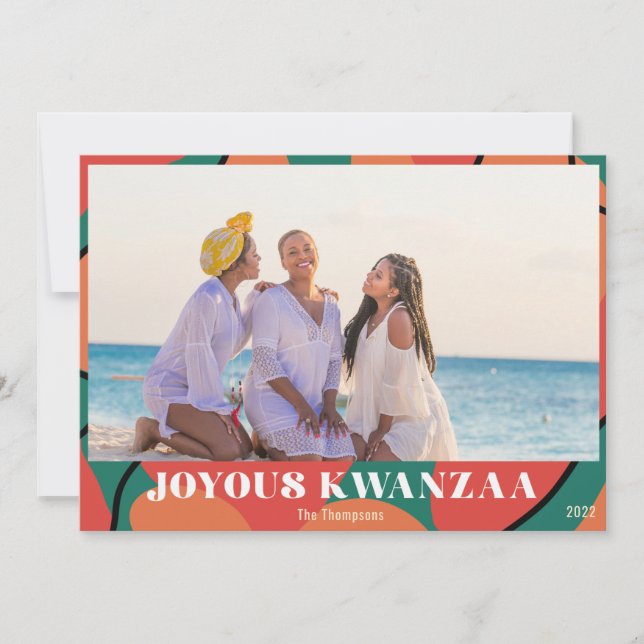 Cartão De Festividades Joyous Kwanzaa Photo Holiday Design (Frente)