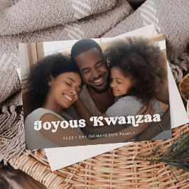 Cartão De Festividades Joyous Kwanzaa | Sobreposição de Foto Simples Boho