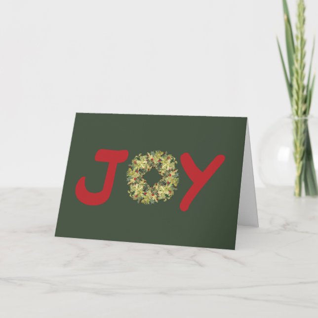 Cartão De Festividades Joyous Light Hearted Wreath Christmas Card (Frente)