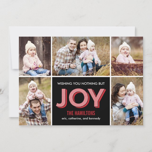 Cartão De Festividades Joyous Moments Holiday Collage Photo Card (Frente)