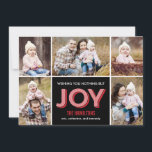 Cartão De Festividades Joyous Moments Holiday Collage Photo Card<br><div class="desc">Celebrate the season with this modern and stylish holiday card from Berry Berry Sweet. Visit WWW.BERRYBERRYSWEET.COM for more of our stylish holiday collections.</div>