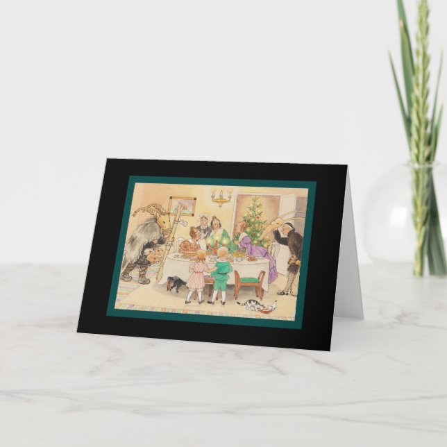 Cartão De Festividades Jul Goat at the Christmas Table (Frente)