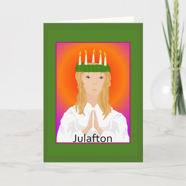 Cartão De Festividades Julafton St Lucia Christmas Greeting Card (Frente)