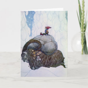 Cartão De Festividades Julbocken Riding Yule Goat