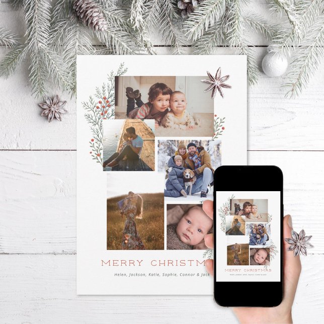 Cartão De Festividades Juniper Photo Collage (Criador carregado)