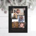 Cartão De Festividades Juniper Photo Collage Black<br><div class="desc">5 áreas de fotos em várias orientações; o "quadro" preto pode ser alterado para qualquer cor no editor; Escolha suas próprias fontes também! Adicione uma mensagem à parte traseira ou mais fotos,  se desejar.</div>