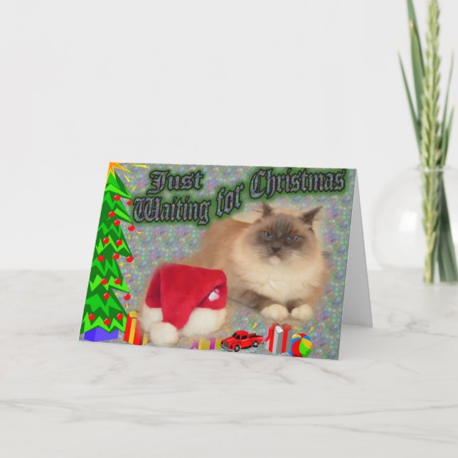 Cartão De Festividades Just waiting for Christmas! (Frente)