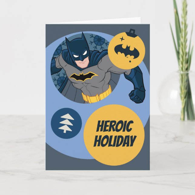 Cartão De Festividades Justice League Batman Holiday Bauble (Frente)