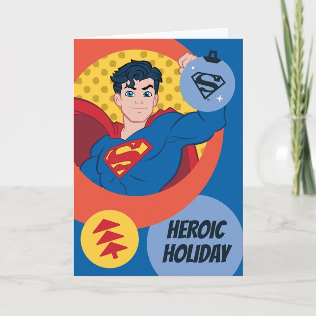 Cartão De Festividades Justice League Superman Holiday Bauble (Frente)