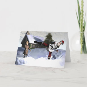 Cartão De Festividades Karate Claus