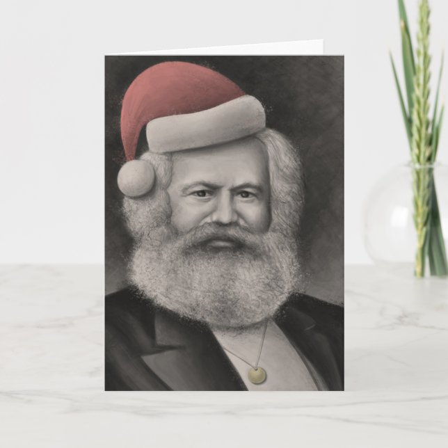 Cartão De Festividades Karl Marx como o papai noel 1 (Frente)